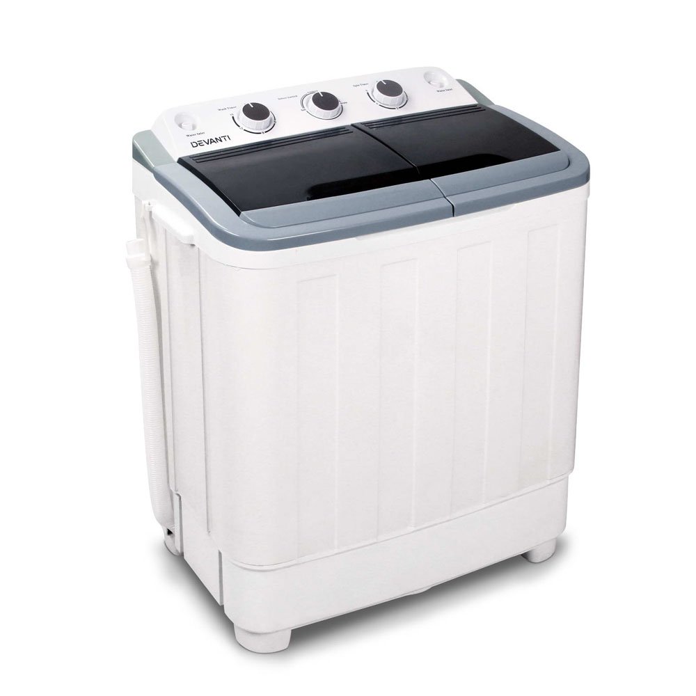 PWM-T-98-WH-202512051818-00 Devanti Portable Washing Machine Twin Tub 4.6KG White - Image 1
