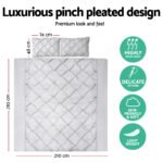 Giselle Bedding Quilt Cover Set Diamond Pinch Grey Queen - Image 2