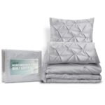 Giselle Bedding Quilt Cover Set Diamond Pinch Grey Queen - Image 4