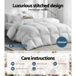 Giselle Bedding 700GSM Duck Down Feather Quilt King - Image 6