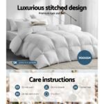 Giselle Bedding 700GSM Duck Down Feather Quilt Super King - Image 6