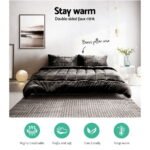 Giselle Bedding Faux Mink Quilt Charcoal Queen - Image 3