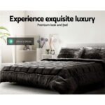 Giselle Bedding Faux Mink Quilt Charcoal Queen - Image 4