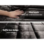 Giselle Bedding Faux Mink Quilt Charcoal Queen - Image 5