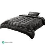 Giselle Bedding Faux Mink Quilt Charcoal Single - Image 2