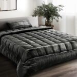 Giselle Bedding Faux Mink Quilt Charcoal Single - Image 8
