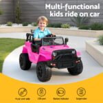 Rigo Kids Electric Ride On Car Jeep Toy Cars Remote 12V Pink - Image 4