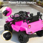 Rigo Kids Electric Ride On Car Jeep Toy Cars Remote 12V Pink - Image 5