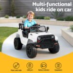 Rigo Kids Electric Ride On Car Jeep Toy Cars Remote 12V White - Image 4