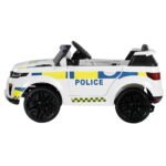 Rigo Kids Electric Ride On Patrol Police Car Horn Music Remote White - Image 3