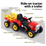 Rigo Kids Electric Ride On Car Tractor Toy Cars 12V Red - Image 4