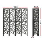 Artiss 4 Panel Room Divider Screen 162x170cm Clover Black - Image 2