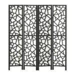 Artiss 4 Panel Room Divider Screen 162x170cm Clover Black - Image 7