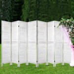Artiss 8 Panel Room Divider Screen 326x170cm Louver White - Image 7