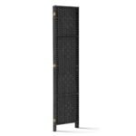 Artiss 3 Panel Room Divider Screen 123x170cm Woven Black - Image 5