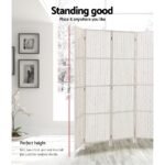 Artiss 4 Panel Room Divider Screen 163x170cm Woven White - Image 3