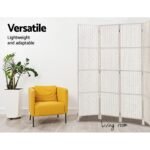 Artiss 4 Panel Room Divider Screen 163x170cm Woven White - Image 4