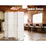 Artiss 4 Panel Room Divider Screen 163x170cm Woven White - Image 5