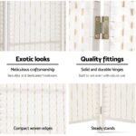 Artiss 4 Panel Room Divider Screen 163x170cm Woven White - Image 6