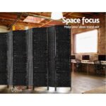 Artiss 8 Panel Room Divider Screen 326x170cm Woven Black - Image 4