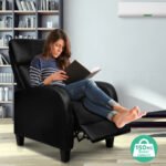 Artiss PU Leather Reclining Armchair - Black - Image 5