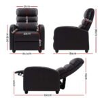 Artiss Recliner Armchair Brown Faux Leather Bolivia - Image 2