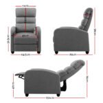 Artiss Recliner Armchair Grey Fabric Bolivia - Image 2