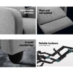 Artiss Recliner Armchair Grey Fabric Bolivia - Image 6