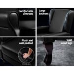 Artiss Recliner Armchair Black Faux Leather Domini - Image 6