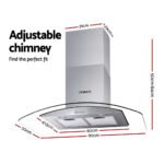 Devanti 900mm Range Hood 90cm Rangehood Glass Canopy - Image 2