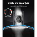 Devanti 900mm Range Hood 90cm Rangehood Glass Canopy - Image 3
