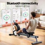 Everfit 16 Level Magnetic Rowing Machine for Home with App Connect Walnut - Image 4