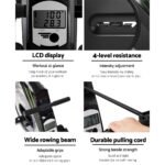 Everfit Rowing Machine Rower Elastic Rope Resistance Fitness Home Cardio Silver - Image 5