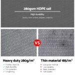 Instahut Shade Sail 6x6m Rectangle 280GSM 98% Grey Shade Cloth - Image 5