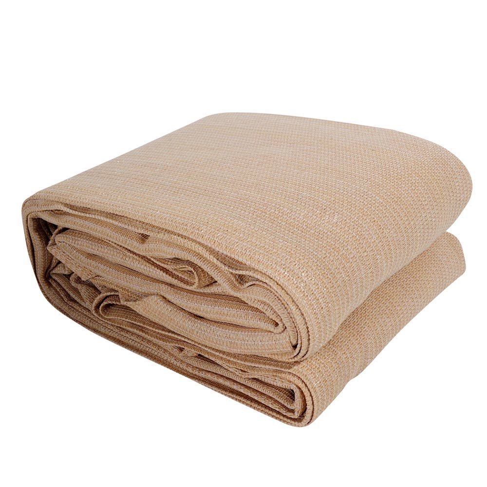SAIL-L-6X8-C-SA-00 Instahut Shade Sail 6x8m Rectangle 185GSM 95% Sand Shade Cloth - Image 1
