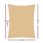 Instahut Waterproof Shade Sail 4x5m Rectangle Sand 95% Shade Cloth - Image 2