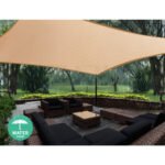 Instahut Waterproof Shade Sail 4x5m Rectangle Sand 95% Shade Cloth - Image 5