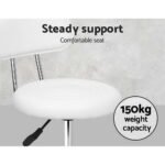 Artiss 2x Salon Stool Swivel Chair Backrest White - Image 5