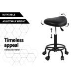 Artiss 2x Salon Stool Saddle Swivel Chair - Image 4