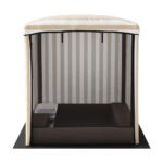 Keezi Kids Sandpit Wooden Sandbox Sand Pit with Canopy Window Water Basin 120cm - Image 3
