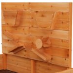 Keezi Kids Sandpit Wooden Sandbox Sand Pit with Cover Funnel Outdoor Toys 120cm - Image 4