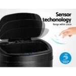 Devanti 68L Motion Sensor Bin Rubbish Automatic Black - Image 3