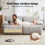 Artiss 2 Seater Sofa Modular Sectional Sofas Couch Bed No Assembly Living Room Grey - Image 8