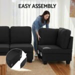 Artiss Modular Sofa Chaise Set 5-seater Dark Grey - Image 5