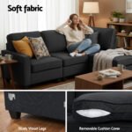 Artiss Modular Sofa Chaise Set 4-seater Dark Grey - Image 6