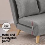 Artiss Sofa Bed 2 Seater Convertible Couch Recliner Lounge Chair Linen - Image 5