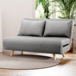 Artiss Sofa Bed 2 Seater Convertible Couch Recliner Lounge Chair Linen - Image 7