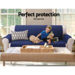 Artiss Sofa Cover Couch Covers 3 Seater Quilted Navy - Image 5