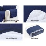 Artiss Sofa Cover Couch Covers 3 Seater Quilted Navy - Image 6