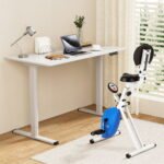 Artiss Under Desk Folding X-Bike with 120cm Automatic Standing Desk Magnetic Resistance White - Image 7